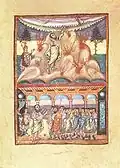 Miniature de l'Exode, f.25v.