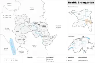 Localisation de District de Bremgarten