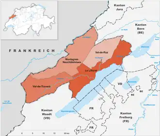 Localisation de Région Val-de-Ruz
