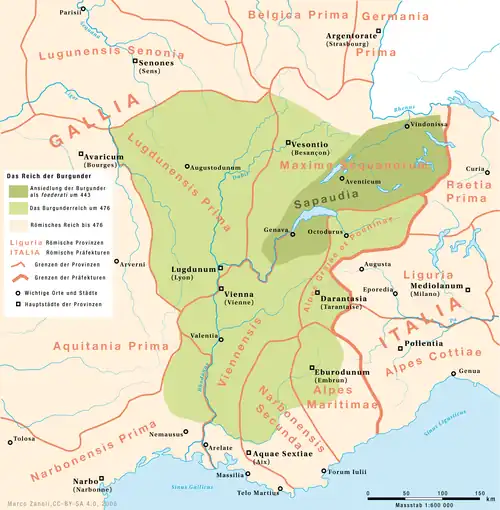Royaume des Burgondes vers 450-470