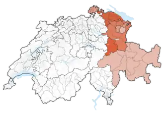 Localisation de Suisse orientale