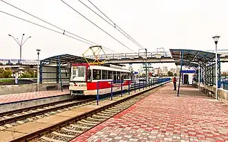 L'arrêt Kachtanova du Métro léger de Kiev,