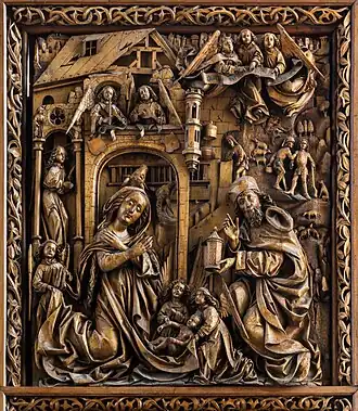 La nativité du Christ dans l'église de Kefermarkt, œuvre datant des alentours de 1497.