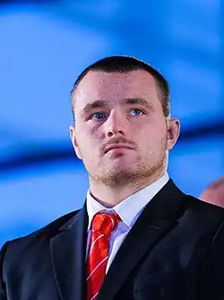Description de l'image Ken Owens. Wales Grand Slam Celebration, Senedd 19 March 2012.jpg.