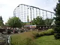 Le lift hill originel de Phantom's Revenge, constructeur Arrow Dynamics.