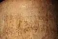 Vase en travertin découvert dans le temple d'Horus à Nekhen et inscrit au nom de Khâsekhem.