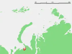 Localisation de la baie de Khaïpoudyr dans la mer de Petchora.