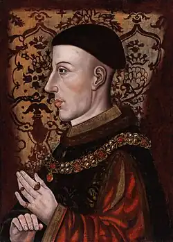 Le roi Henri V d'Angleterre, Londres, National Portrait Gallery, fin XVIe-début XVIIe siècle.