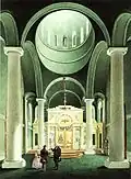 Intérieur de l'église vers 1850, aquarelle de Friedrich Wilhelm Klose