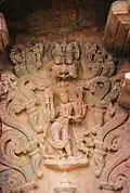 Kirthimukha au temple Siddhesvara à Haveri, Inde.