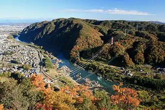 Le « Rhin japonais » depuis le château de Sarubami.