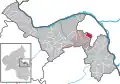 Localisation de Klein-Winternheim dans la Verbandsgemeide et dans l'arrondissement