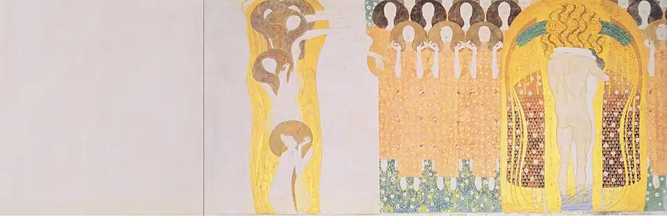 L'Hymne à la Joie, faisant partie de la frise Beethoven, 1902, 220&nbsp;×&nbsp;240&nbsp;cm, galerie Osterreichiches, Vienne