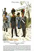 Artillerie du Royaume de Bavière en 1812 d'après Richard Knötel.
