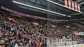 Le kop lausannois à la Vaudoise aréna, le 7 janvier 2024, pour un match contre Kloten.