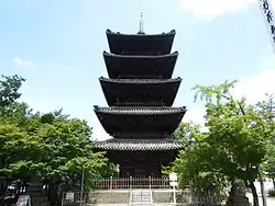 pagode à cinq étages du temple.