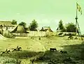 Gravure de 1859 montrant le palais du sultan.
