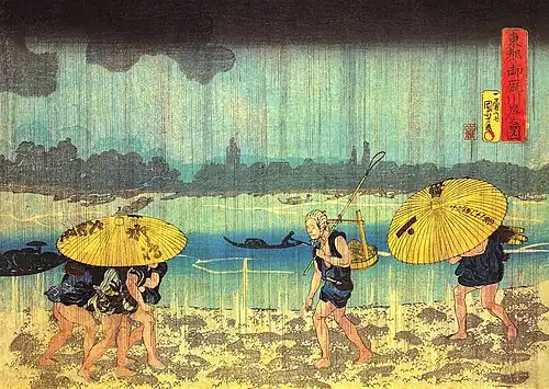 Sur le bord de la rivière Sumida.