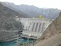 Barrage de Kourpsaï au sud du réservoir de Toktogoul