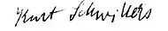 signature de Kurt Schwitters