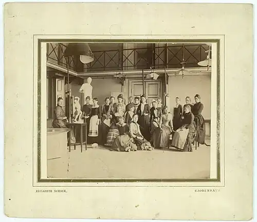 La Kunstakademiets Kunstskole for Kvinder par Elisabeth Schack, vers 1885.
