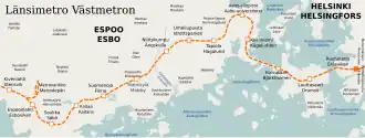 Plan de l'extension de la ligne