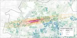 Carte du bruit de l'aéroport de Berlin-Tegel.