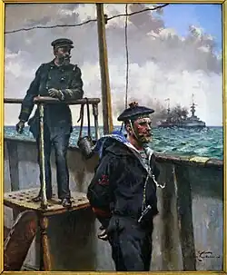 Sur la passerelle, Citadelle de Port-Louis, musée national de la Marine de Port-Louis.