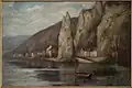 Dinant - Rocher Bayard - Bord de la Meuse - 1896 - Huile sur bois - 32&nbsp;×&nbsp;48&nbsp;cm