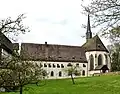 Arrière de l'ancien prieuré des croisiers avec l'ancienne salle du chapitre