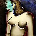 L'égyptienne, 2015, Bruxelles, (Belgique), 40&nbsp;cm × 40&nbsp;cm, églomisé (peinture sous-verre) - Collection particulière