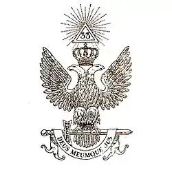 Aigle bicéphale, symbole d’Orient et d’Occident dans les hauts grades maçonniques du Rite écossais ancien et accepté.