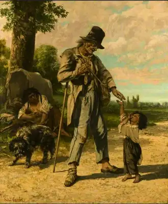 Gustave Courbet, L'Aumône d'un mendiant à Ornans, huile sur toile, 1868