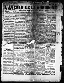 Une de journal.
