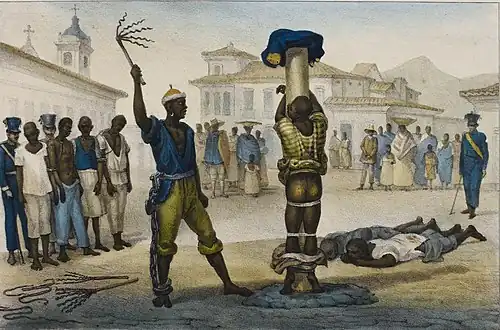 Supplice du fouet, Brésil, XIXe siècle.