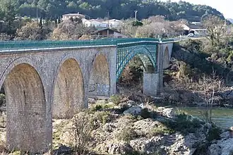 Vue générale en amont du pont de Réals en 2014.