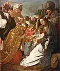 L'adoration des mages par Abraham Janssens (17e.).