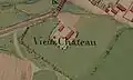 Carte montrant l'ancienne maison forte en 1759-1760.