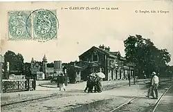 La première gare, au début du XXe&nbsp;siècle.