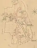 extrait de plan cadastral avec dessin par-dessus