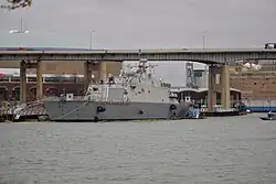 L’USS Little Rock amarré à Canalside, Buffalo, New York.