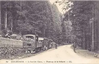 Le Saut des Cuves - Tramway de la Schlucht (fonds photographique Ad. Weick).