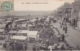 Le marché sur la prairie, au début du XXe&nbsp;siècle.