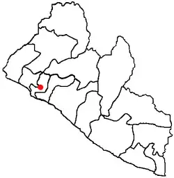 Bensonville sur la carte administrative du Libéria
