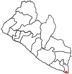 Harper sur la carte administrative du Liberia