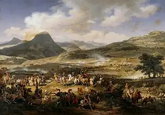 Peinture de Louis-François Lejeune représentant la bataille du Mont-Thabor