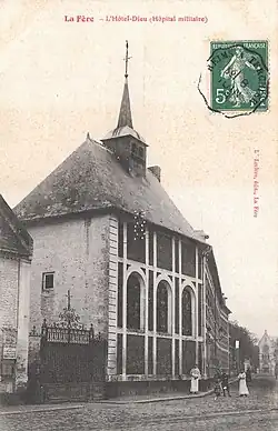 Carte postaleavec le timbre crénelé d' sur la ligne de Reims à Tergnier daté du 8 juin 1908.