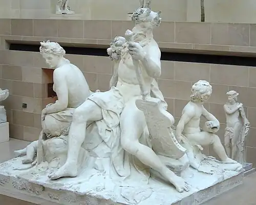La Loire et le Loiret (Corneille Van Clève, 1707), transférée en 1719 au jardin des Tuileries puis en 1993 au Louvre.