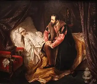 La Mort de Barbara Radziwiłł, Józef Simmler, 1860