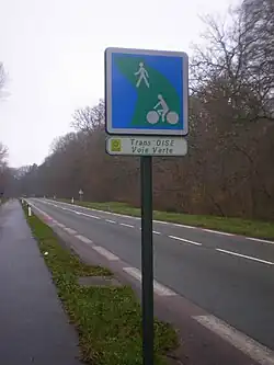 Panneau de la Trans'Oise dans la forêt de Hez-Froidmont.